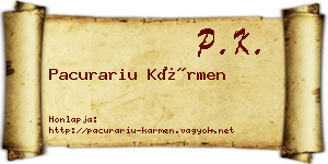 Pacurariu Kármen névjegykártya